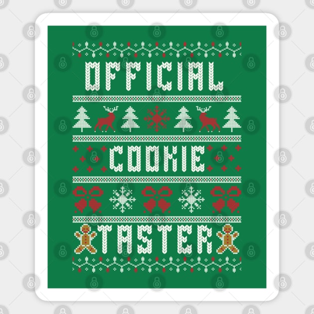 Official Cookie Taster Christmas Sweater Holiday Baking Magnet by Yesteeyear